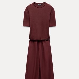 Zara Contrasting Midi Dress